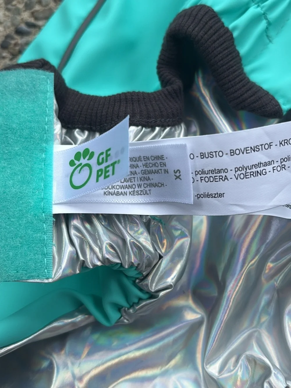 GF Pet Teal Reversible Dog Raincoat NWT